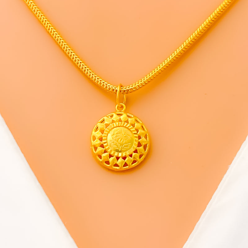 Charming Lightweight 22k Gold Pendant 
