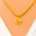 Vibrant Flower 22k Gold Pendant 