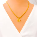 Vibrant Flower 22k Gold Pendant 
