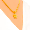 Vibrant Flower 22k Gold Pendant 
