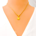 Dainty Flower 22k Gold Pendant