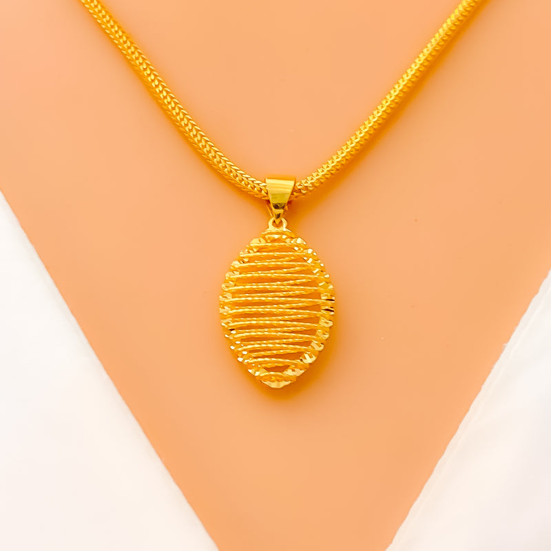 Charm Radiant 22k Gold Pendant