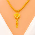 Blooming Tassel 22k Gold Pendant 