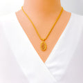 Dazzling Oval 22k Gold Pendant 