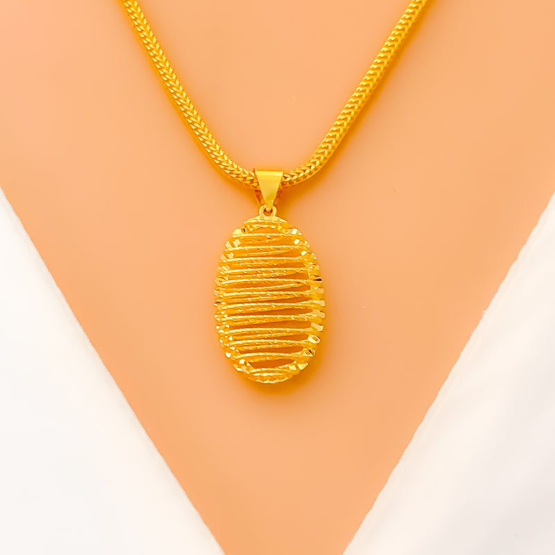 Dazzling Oval 22k Gold Pendant 