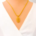 Dazzling Oval 22k Gold Pendant 