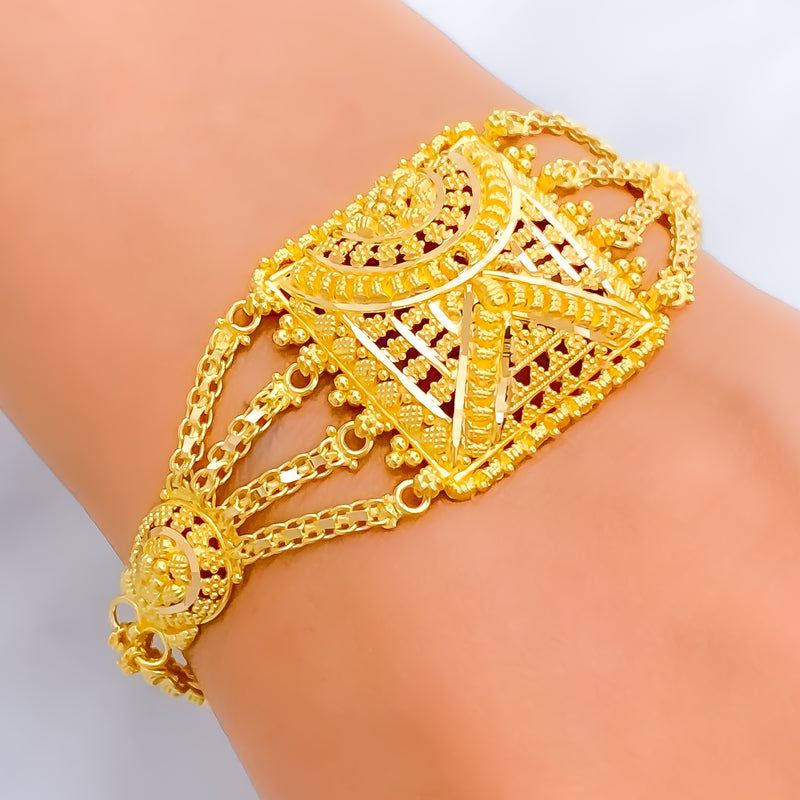 Eloquent Luscious 22k Gold Semi-Statement Bracelet