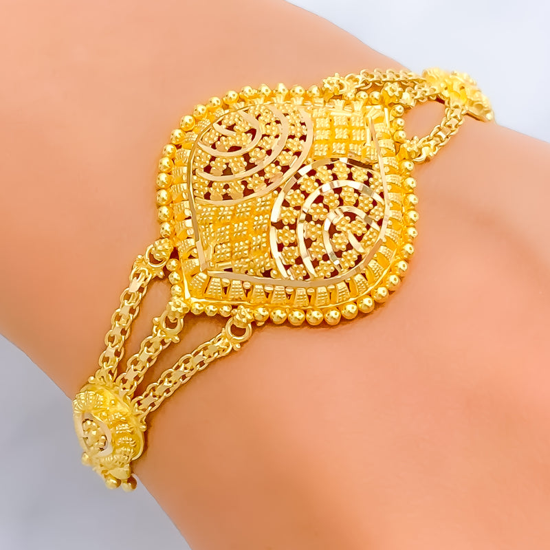 Lavish Elevated 22k Gold Semi-Statement Bracelet