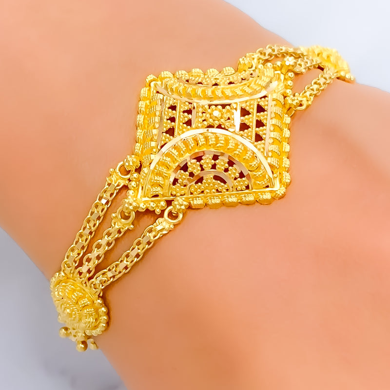 Elegant Radiant 22k Gold Semi-Statement Bracelet