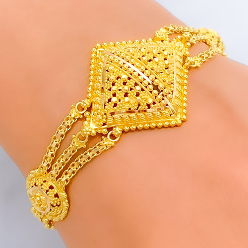 Royal Ethereal 22k Gold Semi-Statement Bracelet