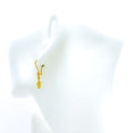 Blooming Flower 21k Gold Hanging Earrings 