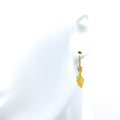 Graceful Adorned 21k Gold Hanging Earrings 