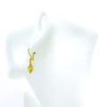 Graceful Adorned 21k Gold Hanging Earrings 