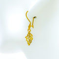 Graceful Adorned 21k Gold Hanging Earrings 