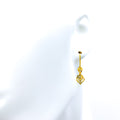 Lovely Charm 21k Gold Hanging Earrings 