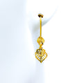 Lovely Charm 21k Gold Hanging Earrings 