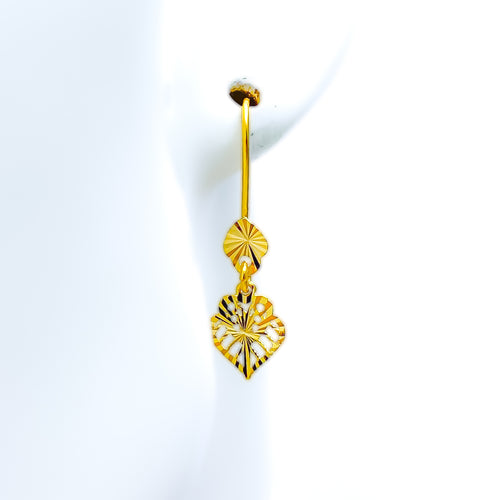 Lovely Charm 21k Gold Hanging Earrings 