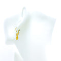 Lovely Charm 21k Gold Hanging Earrings 