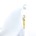 Shimmering Dressy 22K Gold Hook Earrings 