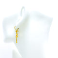 Shimmering Dressy 22K Gold Hook Earrings 
