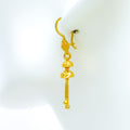 Shimmering Dressy 22K Gold Hook Earrings 