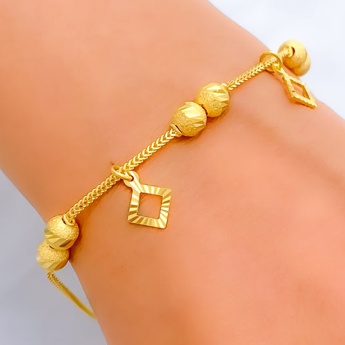 Versatile Ethereal 22k Gold Charm Bracelet