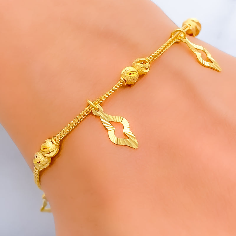 Dazzling Ornate 22k Gold Charm Bracelet