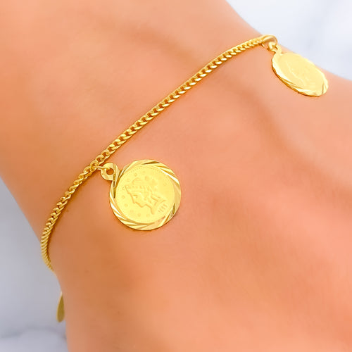 Lovely Glowing 22k Gold Charm Bracelet