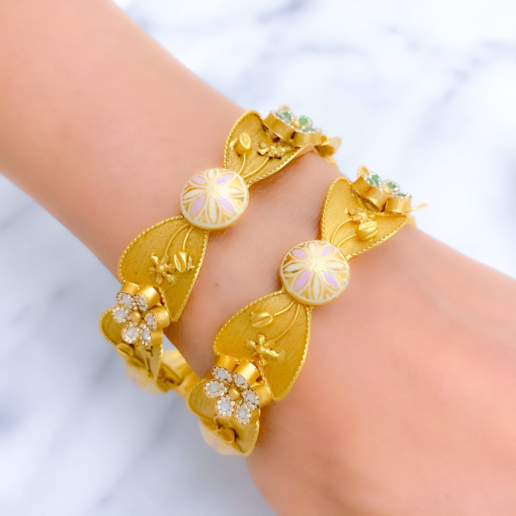 Cz bangles 2025 22k gold