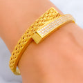 Timeless Beautiful 21k Gold CZ Bangle Bracelet