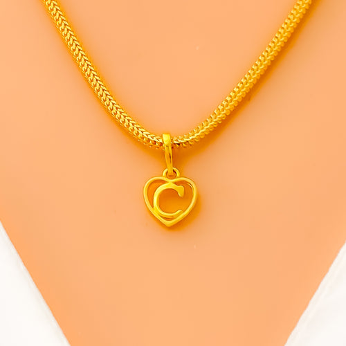 C - Regal 22k Gold Letter Pendant