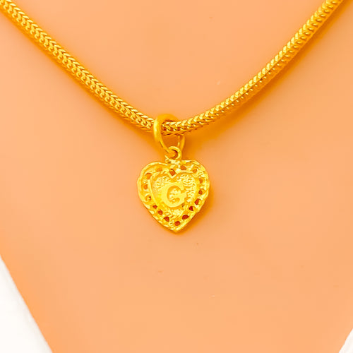 G - Dazzling 22k Gold Letter Pendant