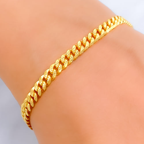 Versatile Glossy 22K Gold Bracelet