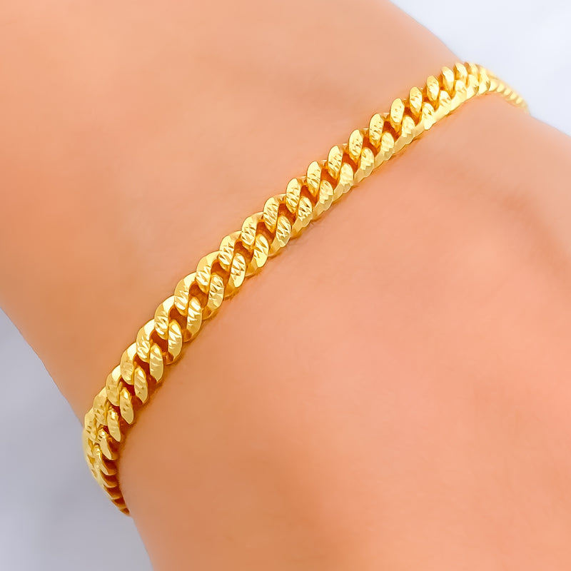 Lustrous Interlinked 22K Gold Bracelet