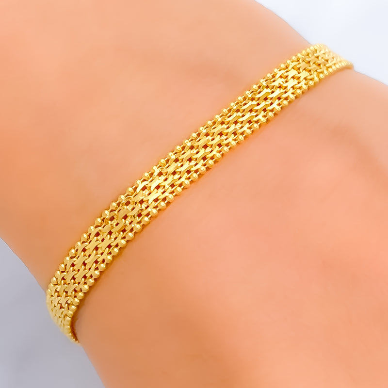 Tasteful Sophisticated 22K Gold Flat Bracelet 