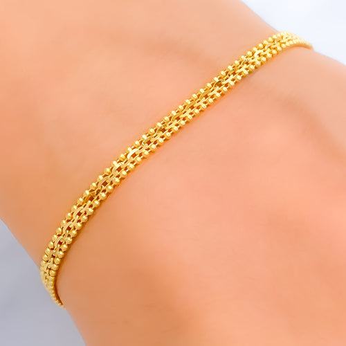 Textured Vibrant 22K Gold Bracelet