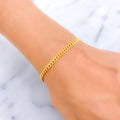 Distinct Textured 22K Gold Cuban Link Bracelet 