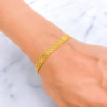 Beautiful Ornate 22K Gold Flat Bracelet 