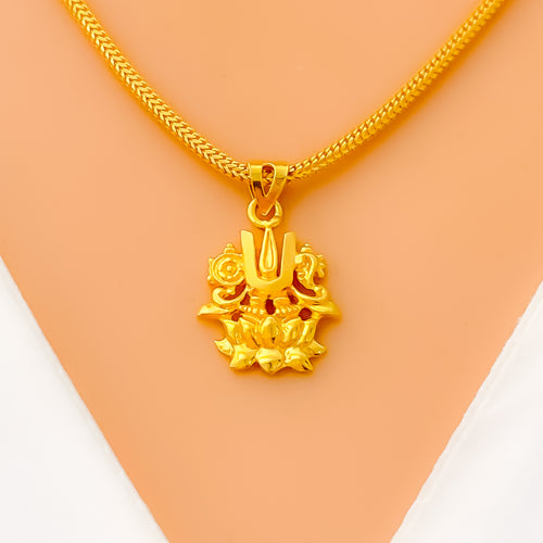 Intricate Lush 22k Gold Religious Pendant