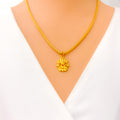 Intricate Lush 22k Gold Religious Pendant