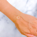 Attractive Heart Shaped Diamond + 18k Gold Bracelet