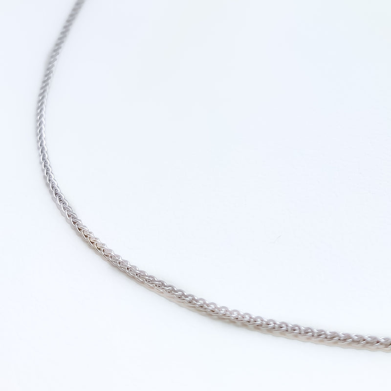 Ultra Thin 18K White Gold Wheat Chain - 18"