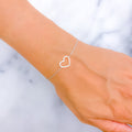 Bright Heart Shaped Diamond + 18k White Gold Bracelet