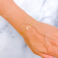 Shimmering Crescent Moon Diamond + 18k Gold Bracelet