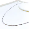 Reflective Thin Rounded 18K White Gold Chain