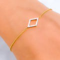 Sparkling Sleek Geometric Diamond + 18k Gold Bracelet
