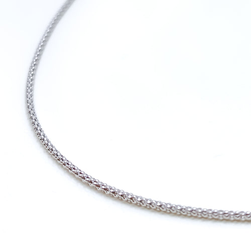 Hollow Rounded 18K White Gold Chain 