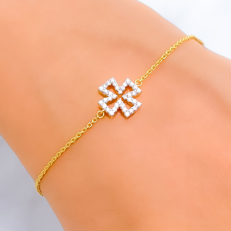 Exclusive Classic Diamond + 18k Gold Motif Bracelet