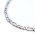Alternating Hollow 18K White Gold Cuban Link Chain