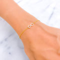 Luminous Infinity Loop Diamond + 18k Gold Bracelet